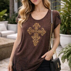 Veture Stone Short Sleeve Beaded Tunic